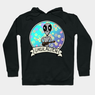 Alien Ukulule UKULALIEN Flowers Music Cartoon Hoodie